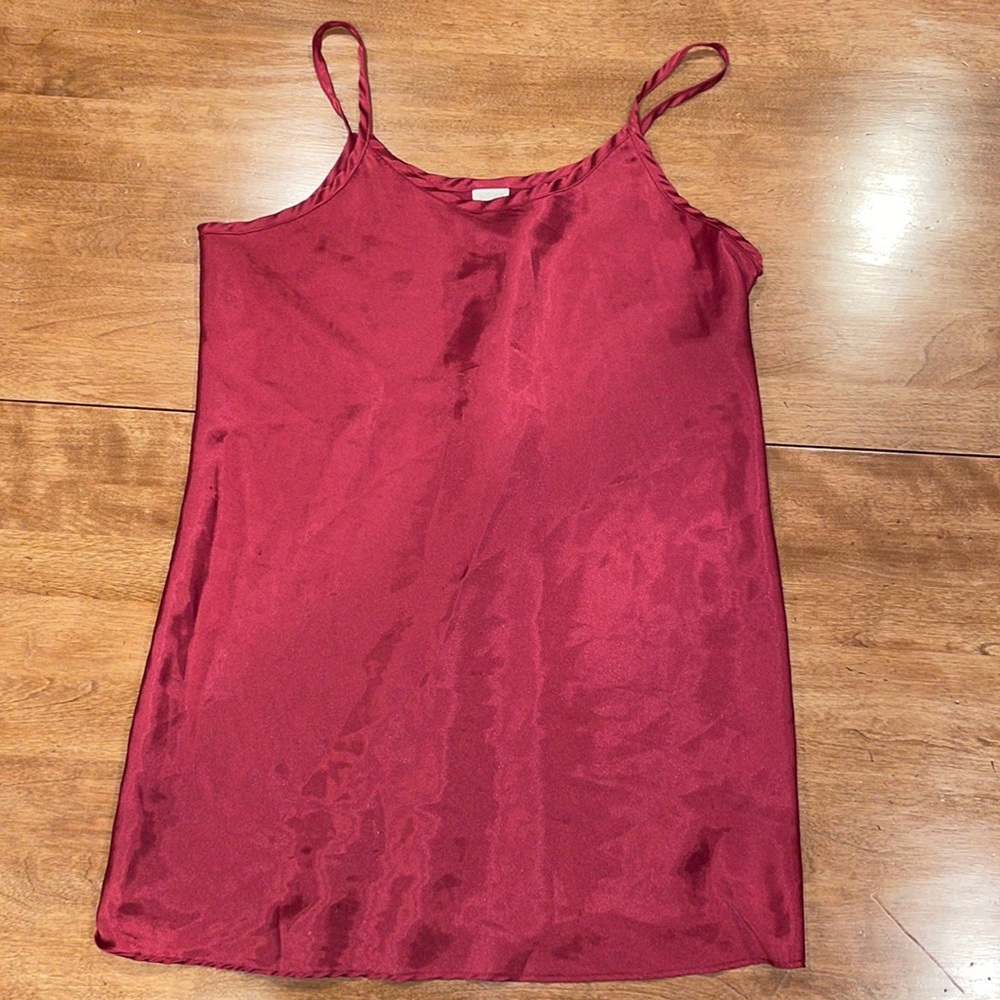 Red satin dress